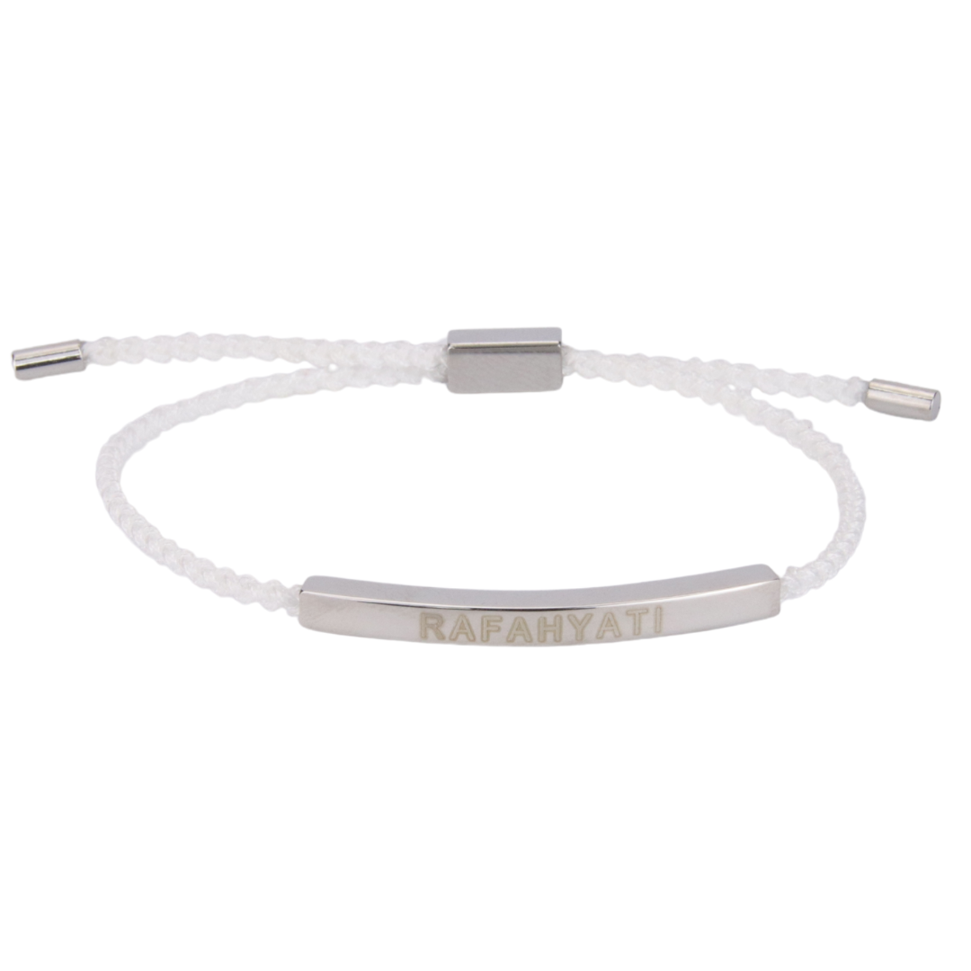 Bracelet Cordon Blanc Tressé