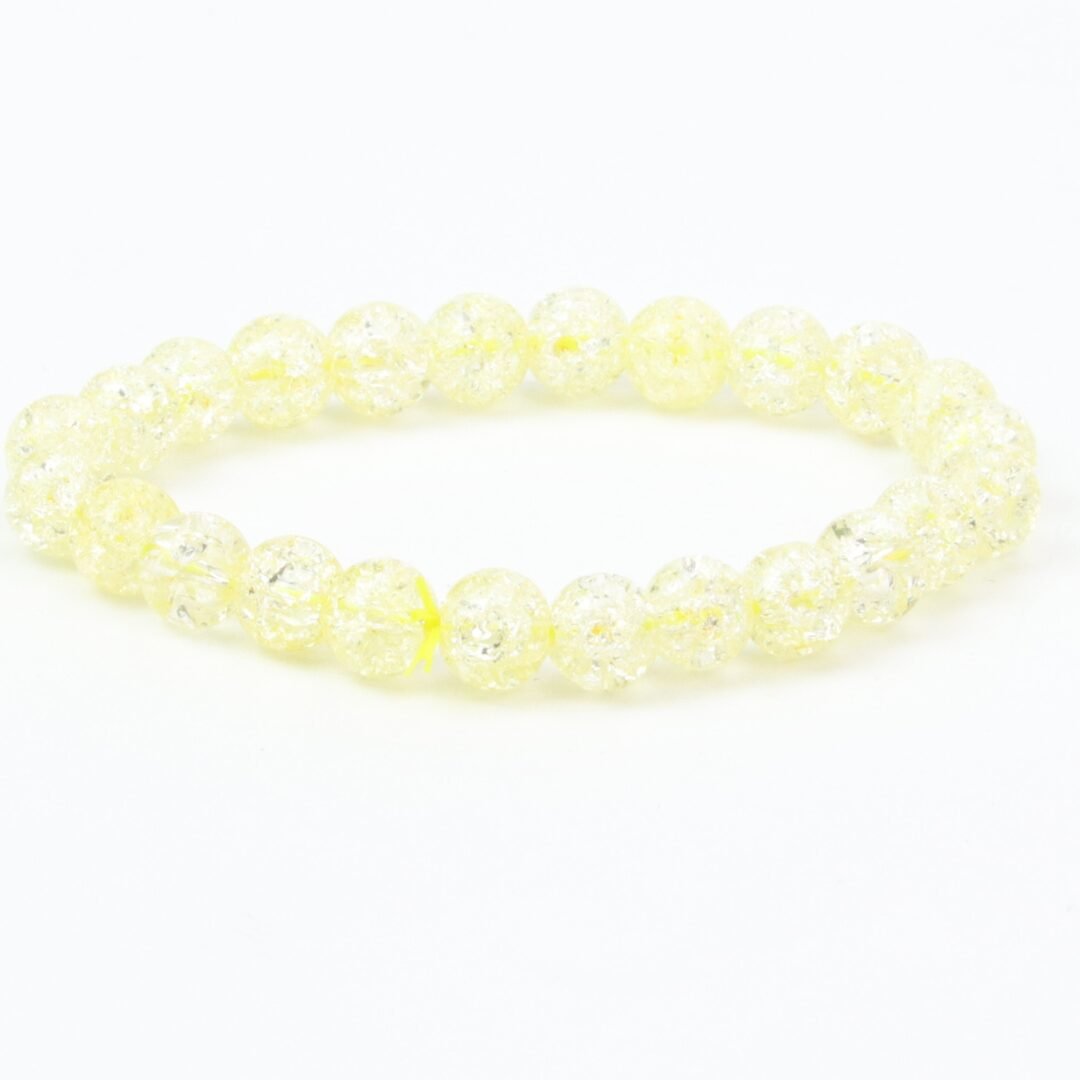 Bracelet en Quartz Craquelé Jaune 8mm